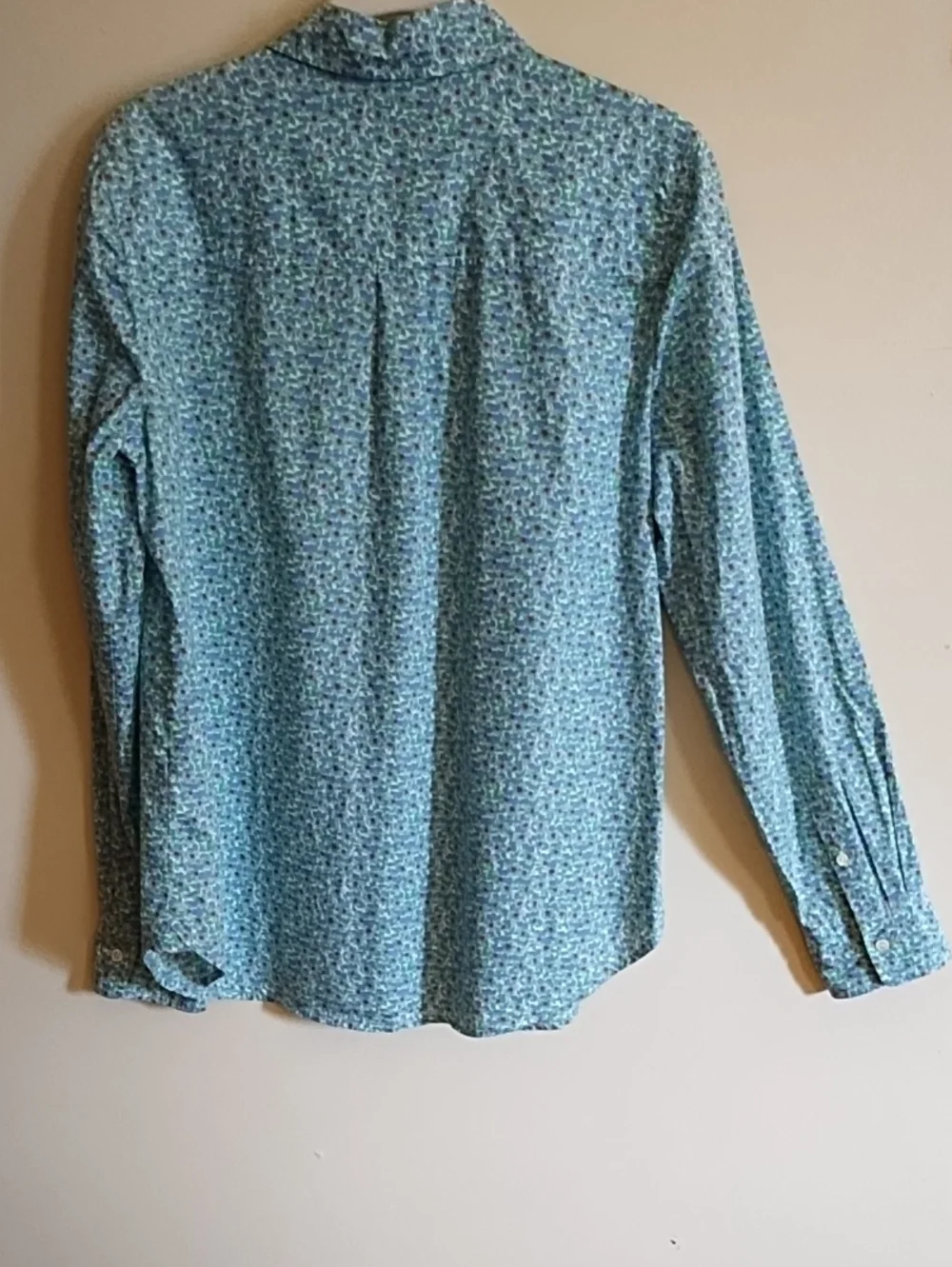 J. CREW WOMAN'S BLOUSE, BEAUTIFUL BLUE,GREEN&RED, 100% COTTON. SZ 6